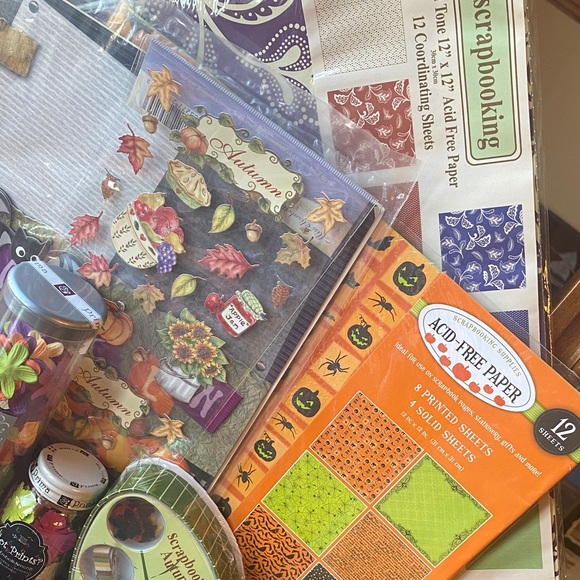 Halloween Junk Journal Scrapbooking Kit | Curated Papers, Ribbons Embellishments